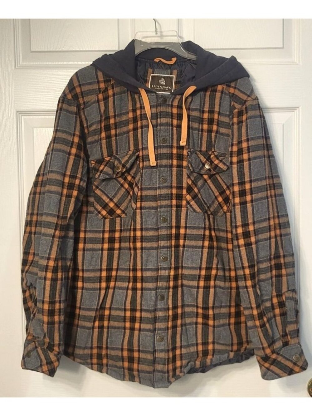 Legendary Whitetails Flannel Quilted Hooded Jacket XL Lined Fall Winter